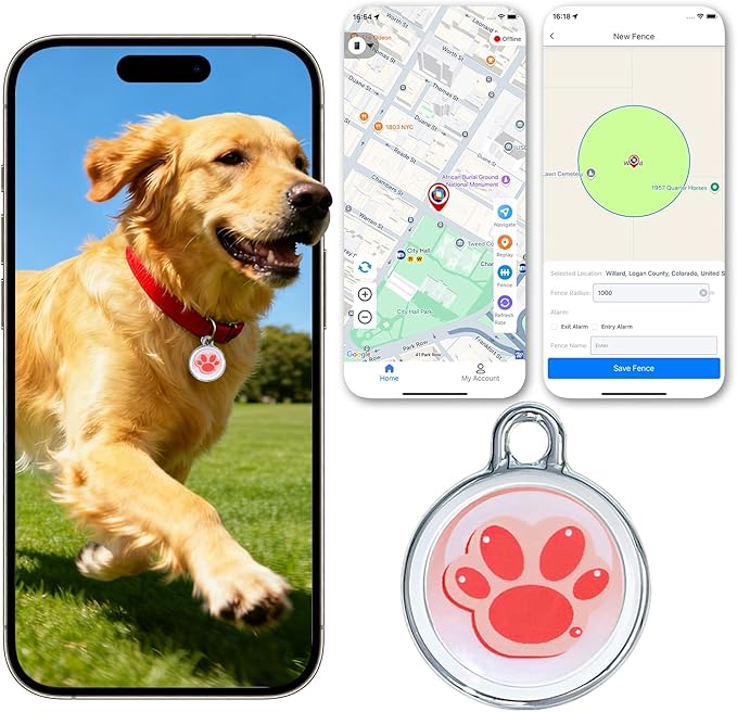 2025 GPS Tracker for Pet, No Monthly Fee & No SIM Card Needed | Real-Time by Unknown