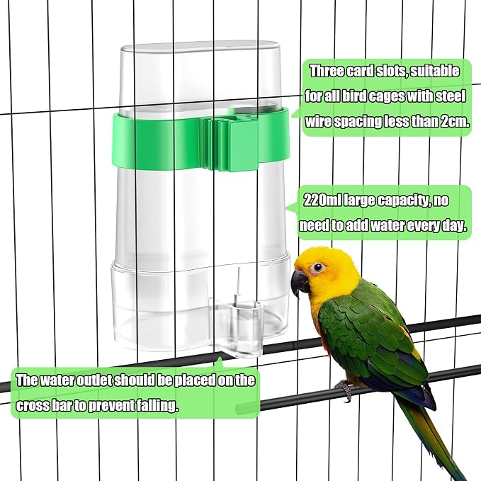 CLPOAWC Bird Water Dispenser, Bird Cage Feeder, Parakeet Cage Accessories - Image 3