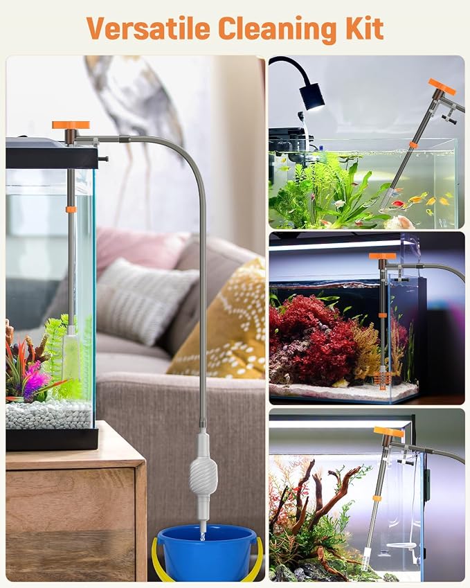 Pawfly 3-in-1 Aquarium Water Changer, Gravel Cleaner & Tank Brush – Fish Tank - Image 7