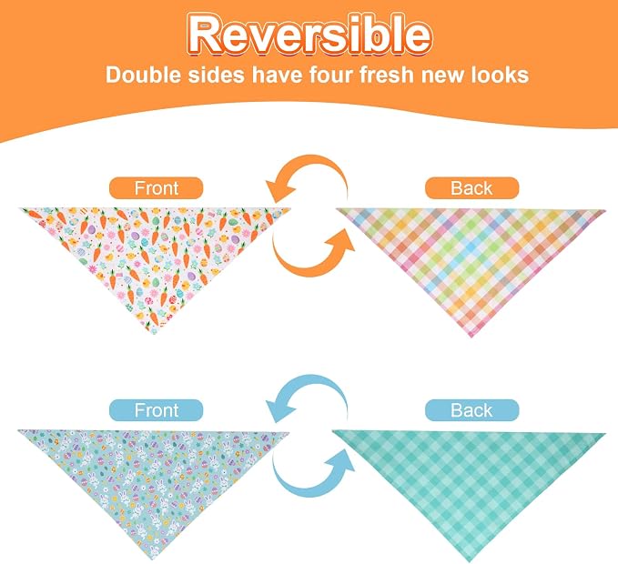 Easter Dog Bandana XLarge 2PCS, Colorful Scarf - Image 6