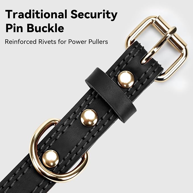 Joytale Leather Dog Collar for Small Dogs, Genuine Solid Sturdy Leather for - Image 4