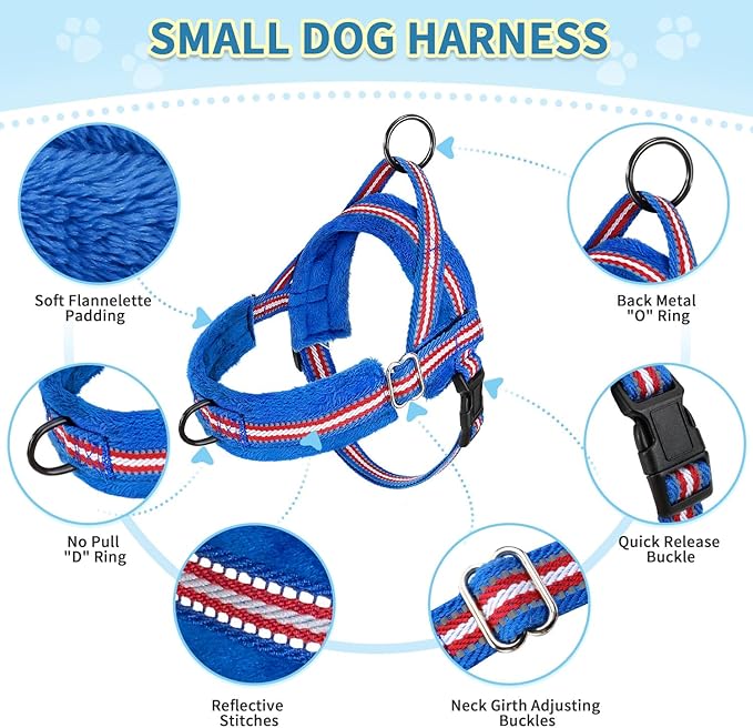 SlowTon No Pull Small Dog Harness and Leash Set, Puppy Soft Vest Harness Neck & - Image 7