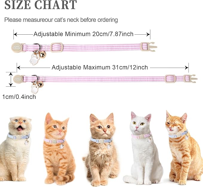 Unique style paws 2 Pack Spring Summer Kitten Collar Breakaway - Image 3