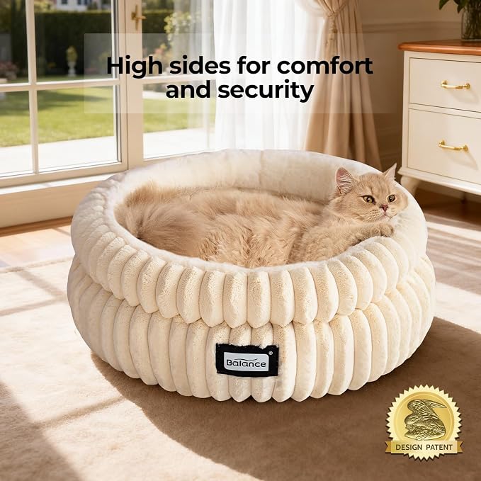 BALANCE Cat Bed Kitten Bed, Washable Round Cat Beds - Image 2