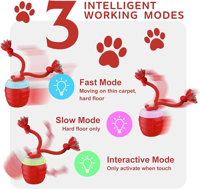 Interactive Dog Toy, Motion Activated Rolling Squeaky Ball - Image 3