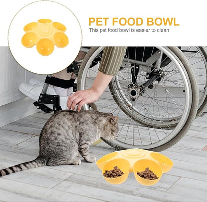 Multipurpose Pet Feeding Bowl 14X14X3.5 Inch Flower Shape Plastic Cat Dog Food - Image 9