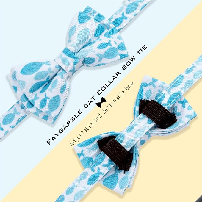 Faygarsle 2 Pack Fish Pattern Cat Collar Set - Image 5