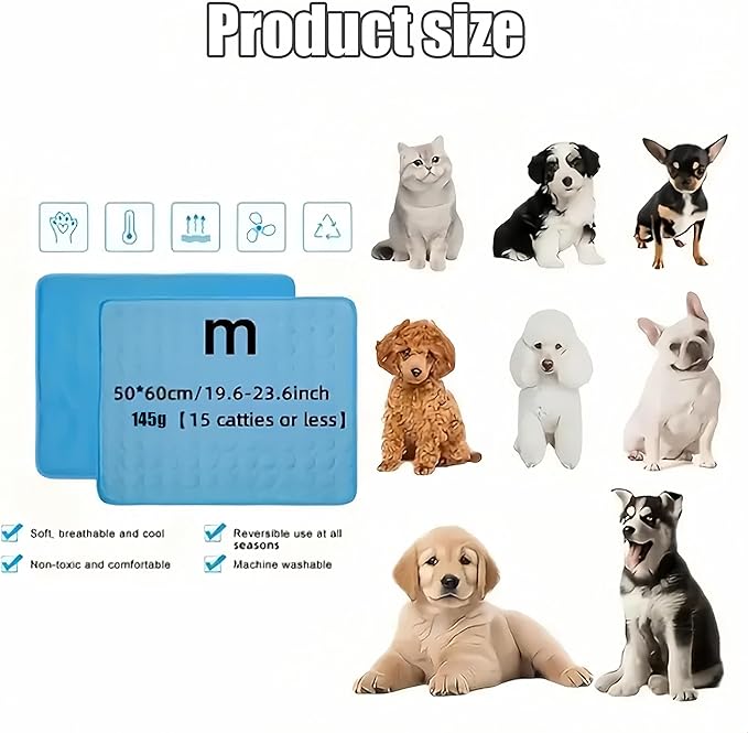 Upgraded Dog Cooling Mat, Pet Cooling Mats, Washable & Portable Pet Soft Pad - Image 2