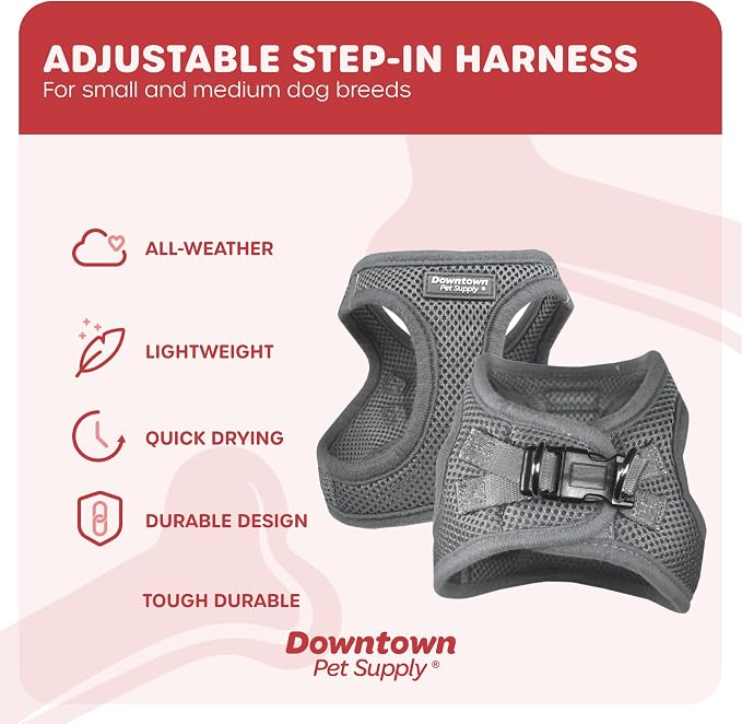 Downtown Pet Supply Step in Dog Harness No Pull, Light Gray - Image 3