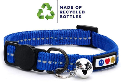 Pawtitas Recycled Blue Reflective Cat Collar – Eco-Friendly Breakaway Safety - Image 2