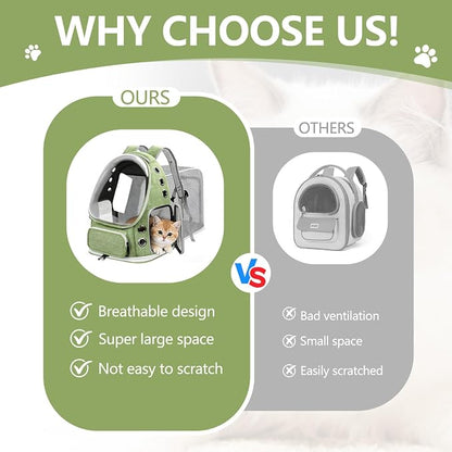 Expandable Cat Backpack Carrier, Breathable Cat Bubble Backpack - Image 2