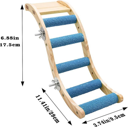 Bird Ladder Bridge, Wooden Pet Parrot Hamster Climbing Ladder Toys, Pet Bird - Image 6