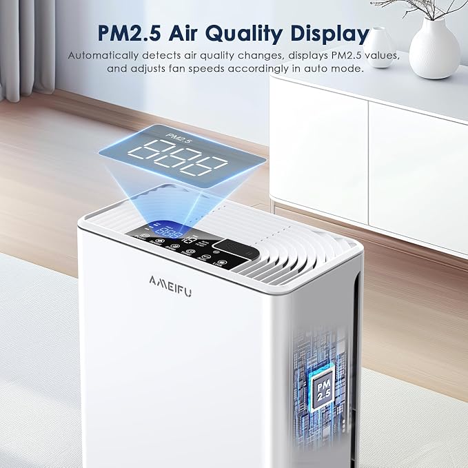 AMEIFU Air Purifiers for Home Large Room up to 2300sq.ft, H13 True Hepa Air - Image 7