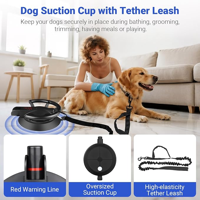 Dog Bathing Suction Cup with Tether, High Elasticity Nylon Dog Bathing Tether - Image 3