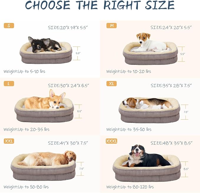 Orthopedic Dog Bed for Medium Dogs Breeds, High Density Egg Crate Foam Dog Sofa - Image 5
