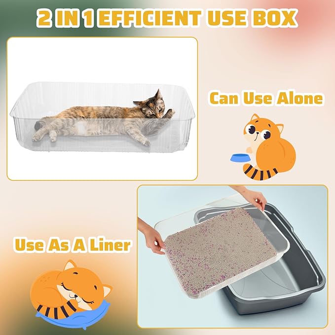 Zubebe 50 Pack Disposable Cat Litter Box - Image 4