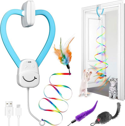 Interactive Cat Toys for Indoor Cats, Automatic String Feather Wand Teaser by PANRIO