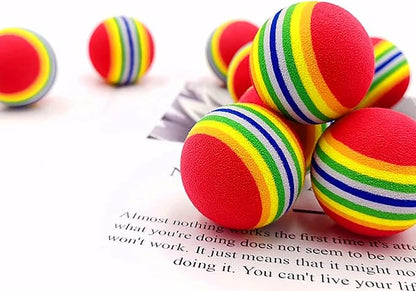 PET SHOW 10pcs 1.38" Red Rainbow Cat Toy Balls Soft EVA Foam Interactive Indoor - Image 6