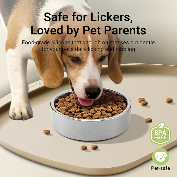 DownyPaws Dog Food Mats for Floors Waterproof, BPA Free Silicone Dog Bowl Mat - Image 2