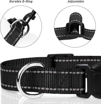 TagME Reflective Nylon Dog Collars, Adjustable Classic Pet Collar - Image 3