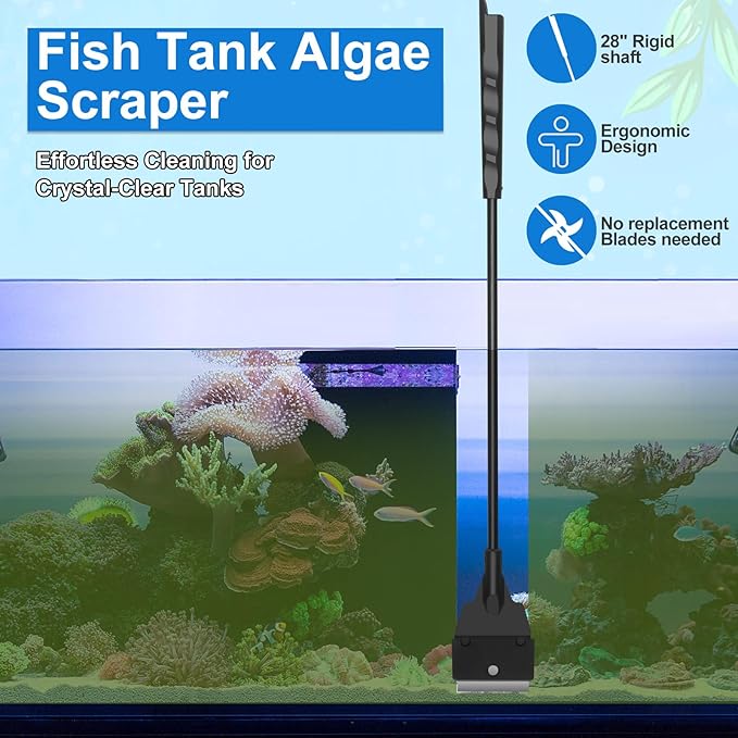 Fish Tank Cleaner, Aquarium Cleaning Tools Set of 3 Pieces, Include Algae - Image 4