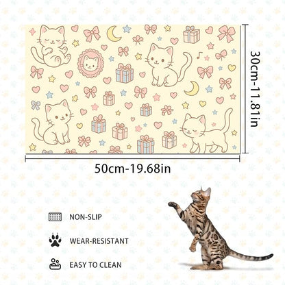 Cute Cat Pet Feeding Mat Adorable Kitten Food Placemat - Image 4