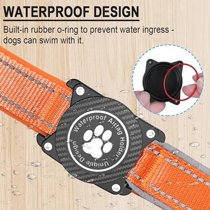 Airtag Dog Collar with Waterproof Air Tag Holder, Luminous Reflective, Soft - Image 2