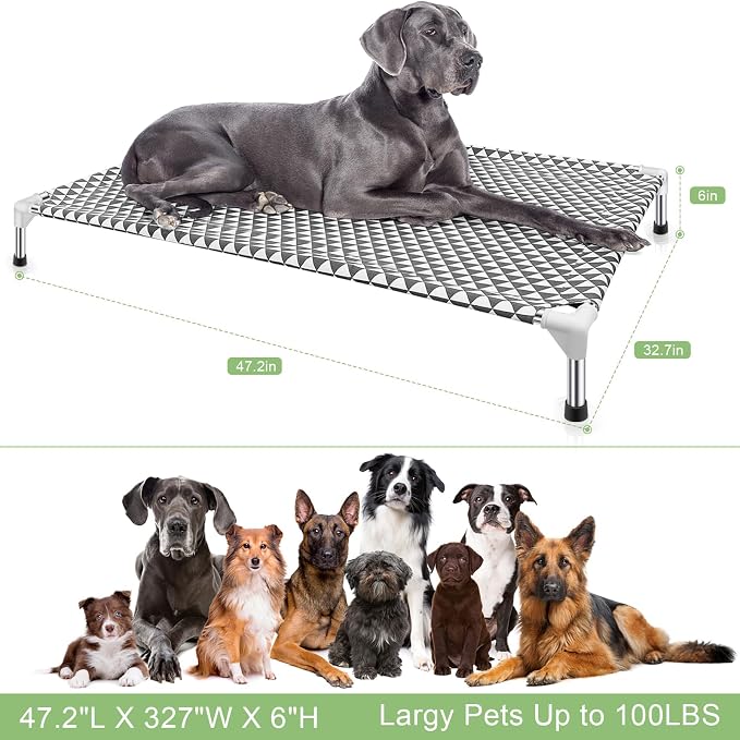 Elevated Outdoor Dog Bed, X-Large Size, Cotton Material, Non-Slip Feet - Image 6