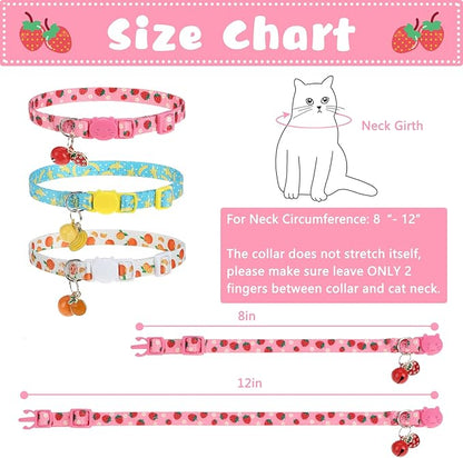 Breakaway Cat Collars with Bell & Cute Pendants, 3 Pack Safety Buckle Kitten - Image 5