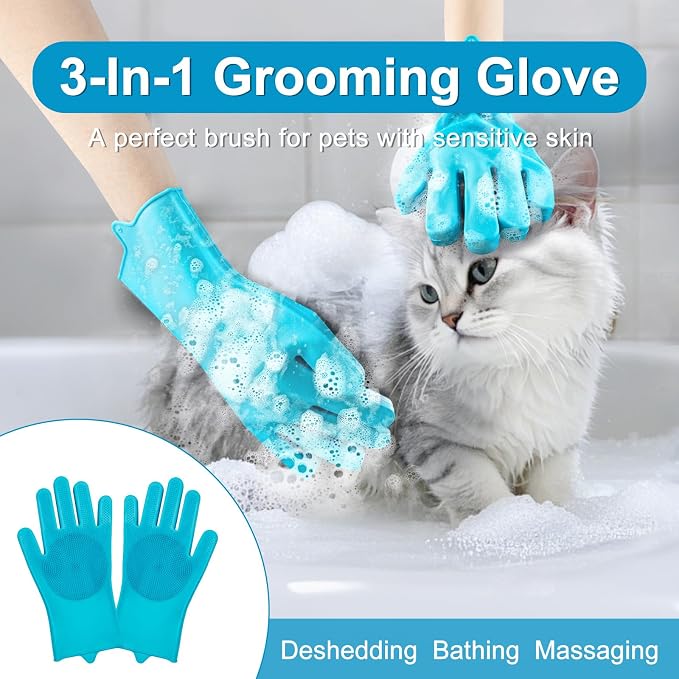Enmaipet 4-in-1 Dog Grooming Brush, Dog Bath Brush Set, Adjustable Handle - Image 5
