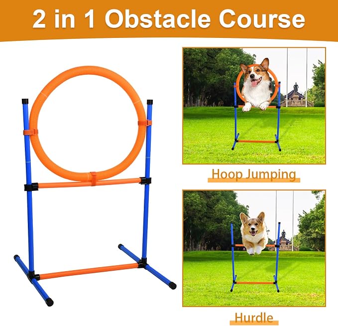 Dog Agility Equipment, 2 in 1 Dog Obstacle Course Training Starter Kit - Image 2