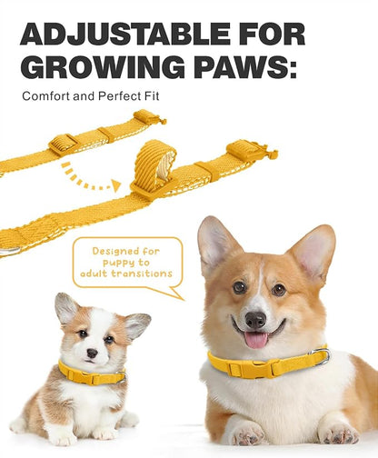 Dynmeow Soft and Breathable Cotton Dog Collar, Durable Adjustable Pet Collar - Image 3