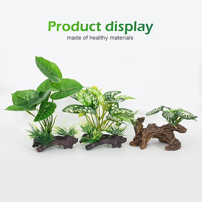 Fish Tank Decorations Aquarium Ornaments 3pcs Betta Silk Leaf Plants Artificial - Image 2