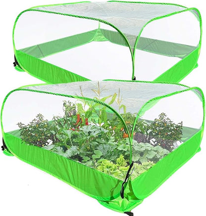 Pop Up Garden Mesh Plant Cover 2Pcs Outdoor Plant Protector Mesh Plant by DredQcco