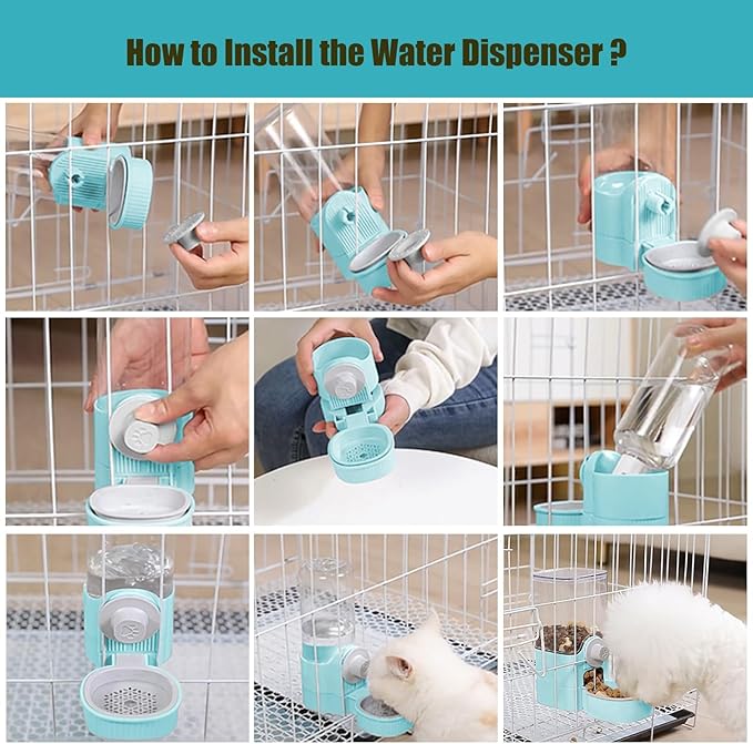 GPY Automatic Hanging Gravity Pet Feeder and Water Dispenser Set ，Automatic - Image 4