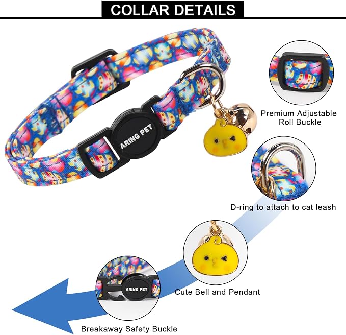 ARING PET 2 Pack Easter Dog Cat Collars, Cute Breakaway Kitten Small Easter Egg - Image 3