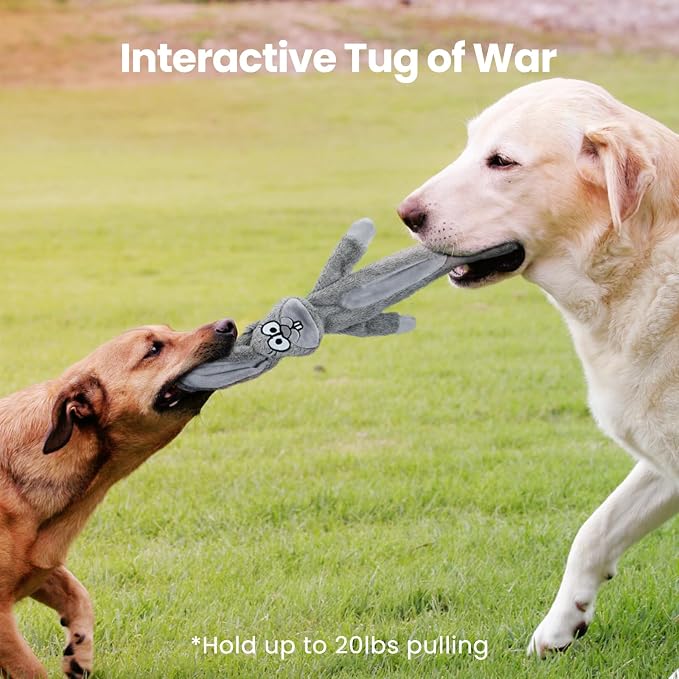 HGB No Stuffing Dog Toys for Aggressive Chewers, Squeaky Crinkle Plush Dog Toys - Image 4