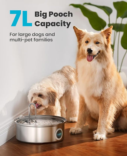 oneisall Dog Water Fountain, 7L/230oz/1.8G Quiet Dog Fountain Water Bowl - Image 2