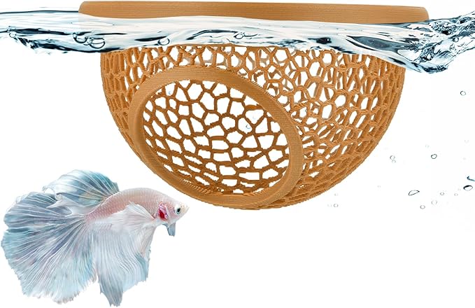 Floating Betta Hide & Shrimp Cave – 3D Printed Aquarium Hammock, Feeder & Rest by Unknown