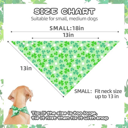 PAWCHIE St. Patrick's Day Dog Bandanas 4 Pack, Reversible Dog Party Triangle - Image 3