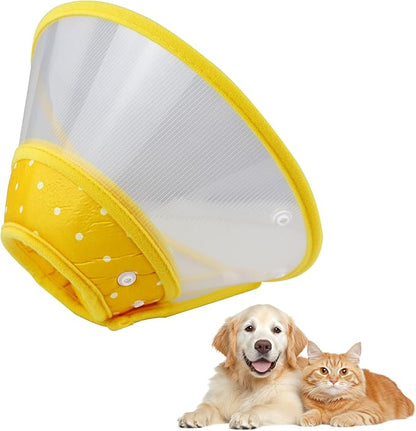 Pet Cone Recovery Dog Cone Adjustable Dog Collar Clear Padded Collar by Andiker-ServingforYou