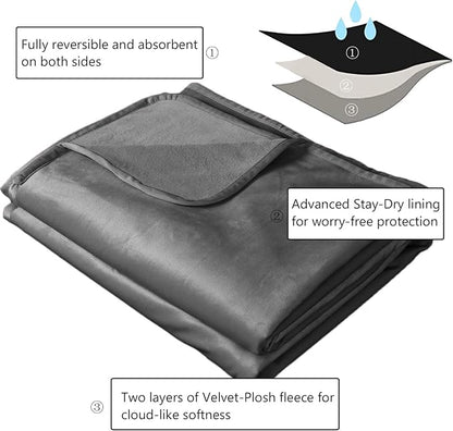 Ameritex Pet Bed Blanket Reversible 100% Waterproof Velvet Super Soft - Image 3