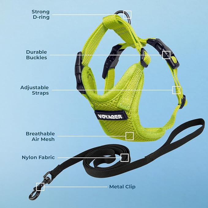 Voyager Escape-Proof Step-in Lock Cat Harness & 5ft Neoprene-Handle Leash Set - Image 3