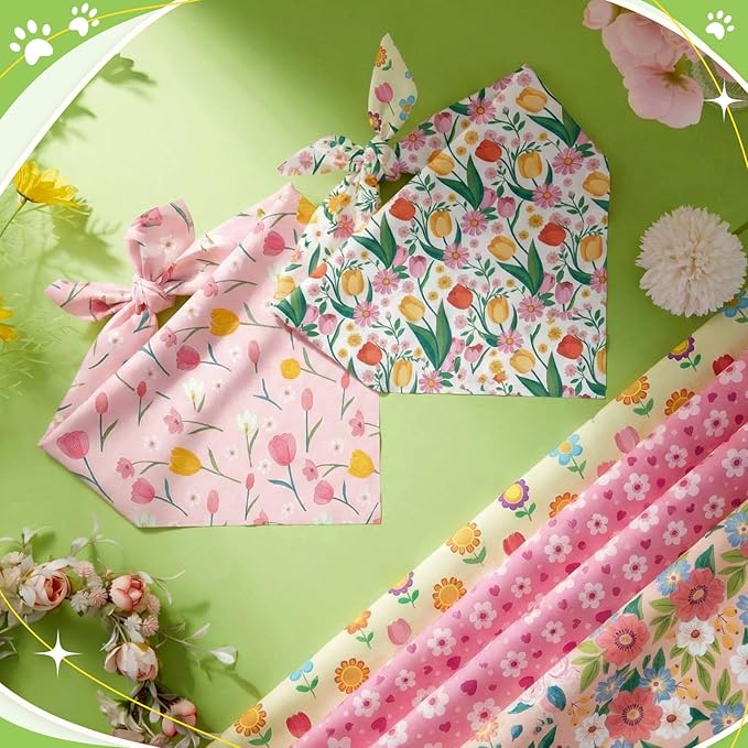 Weewooday 50 Pcs Spring Dog Bandanas Bulk - Image 5