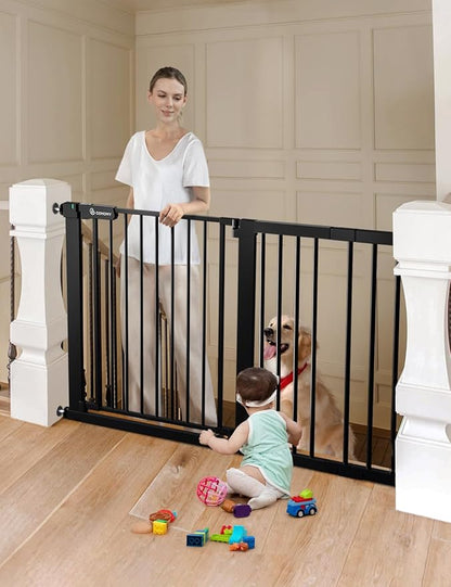 COMOMY 30" Tall Baby Gate for Stairs Doorways, Fits Openings 29.5" to 51.6" Wide by COMOMY
