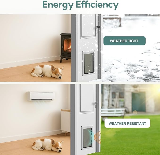 Large Dog Door for Exterior Doors, Aluminum Frame Doggy Door, Fully Magnetic - Image 8