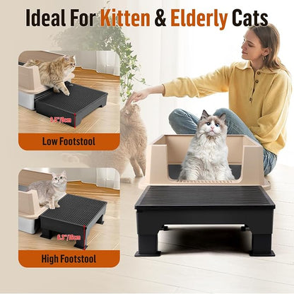 Adjustable Cat Litter Box Step Ramp, Elevated Cat Step Stair - Image 6