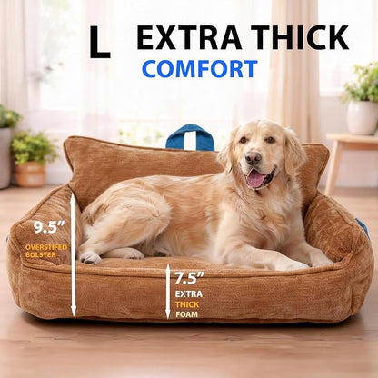 Orthopedic Dog Bed with Memory Foam, Washable Plush Pet Bed - Image 2