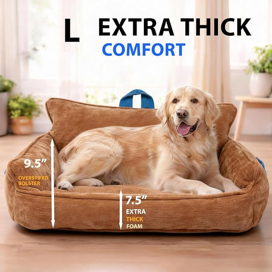 Orthopedic Dog Bed with Memory Foam, Washable Plush Pet Bed - Image 2