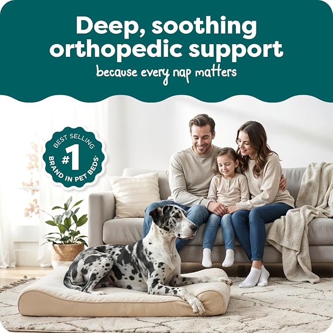 FurHaven Orthopedic Dog Bed for Large Dogs, Luxe Lounger Contour Mattress - Image 2